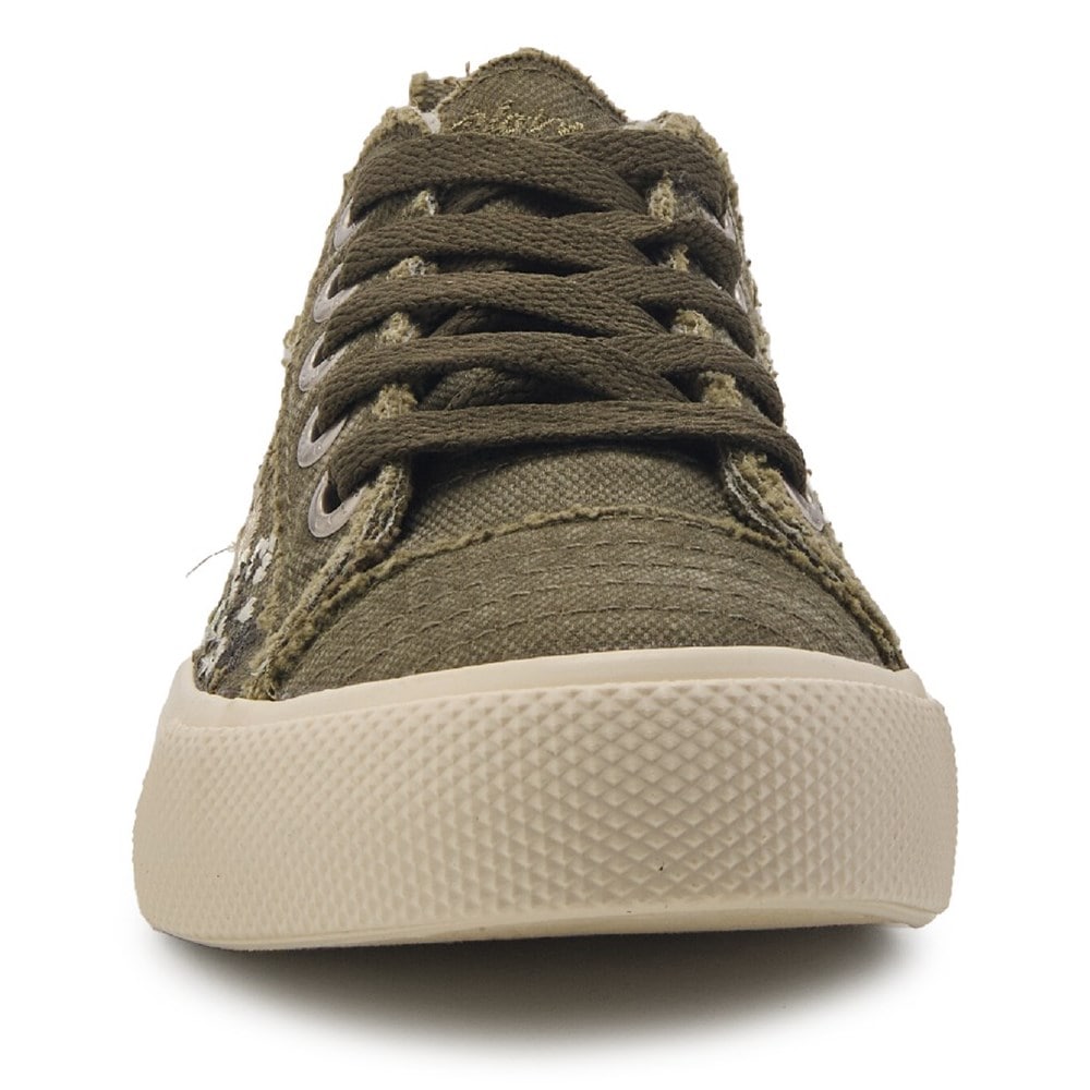 Blowfish Women\'s Vivid Lace Up Sneaker - Olive Flowers