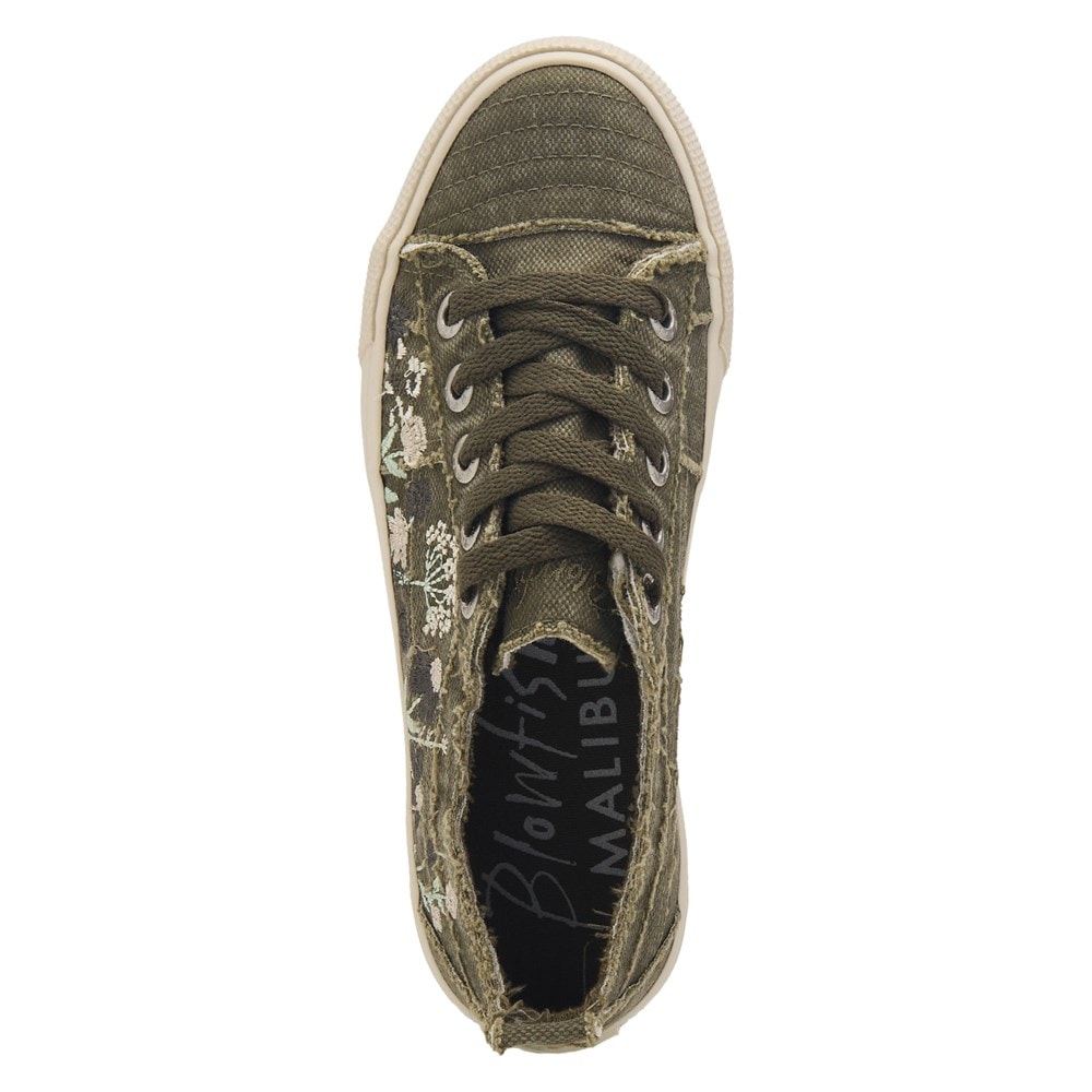 Blowfish Women\'s Vivid Lace Up Sneaker - Olive Flowers
