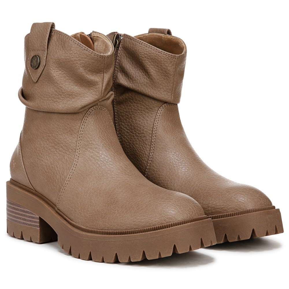 Blowfish Women's Juniper Bootie - Cream Coffee Faux Leather