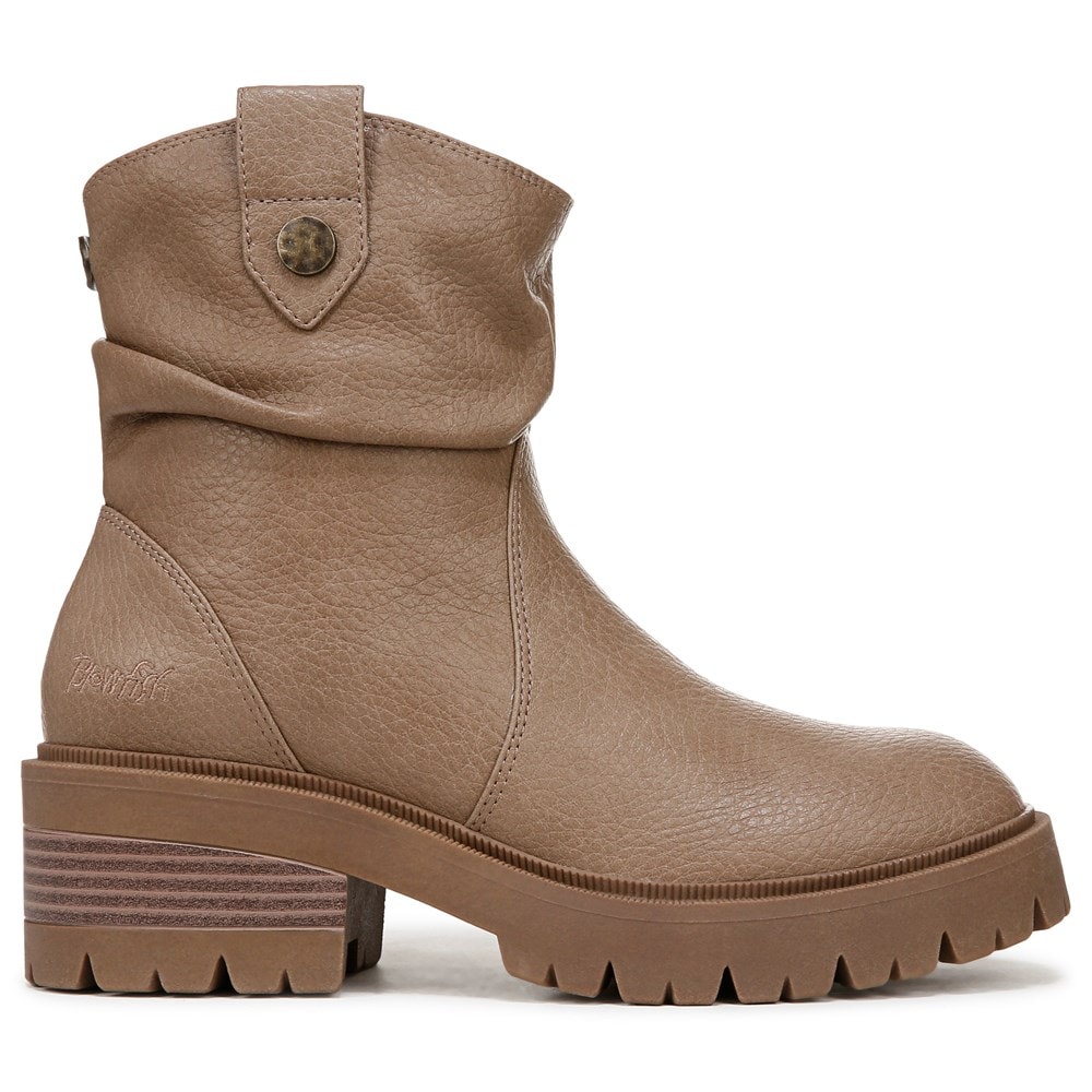 Blowfish Women\'s Juniper Bootie - Cream Coffee Faux Leather
