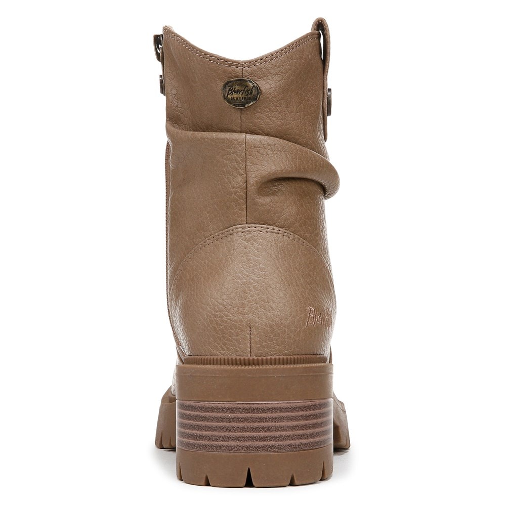 Blowfish Women\'s Juniper Bootie - Cream Coffee Faux Leather