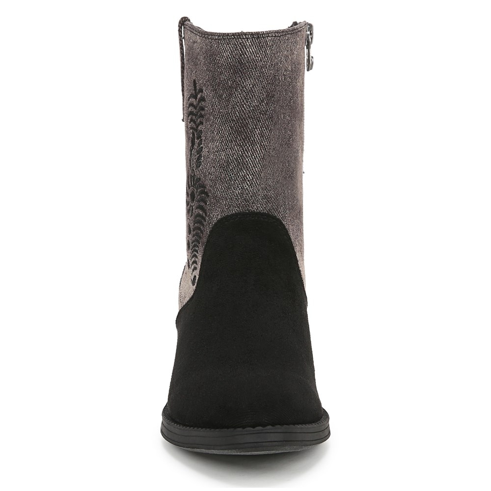 Blowfish Women\'s Rebel 2 Western Bootie - Black Microsuede/Denim