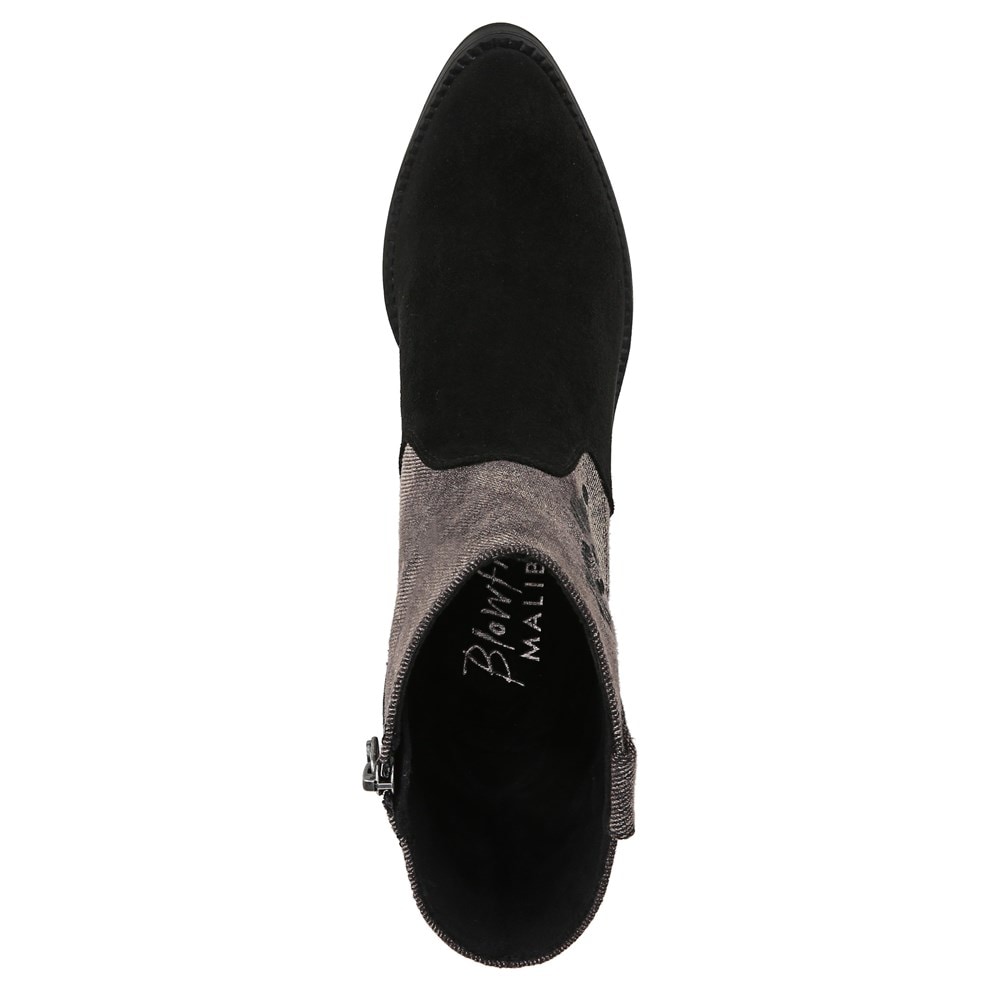 Blowfish Women\'s Rebel 2 Western Bootie - Black Microsuede/Denim