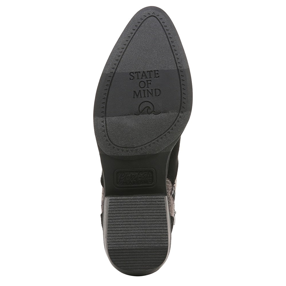 Blowfish Women\'s Rebel 2 Western Bootie - Black Microsuede/Denim