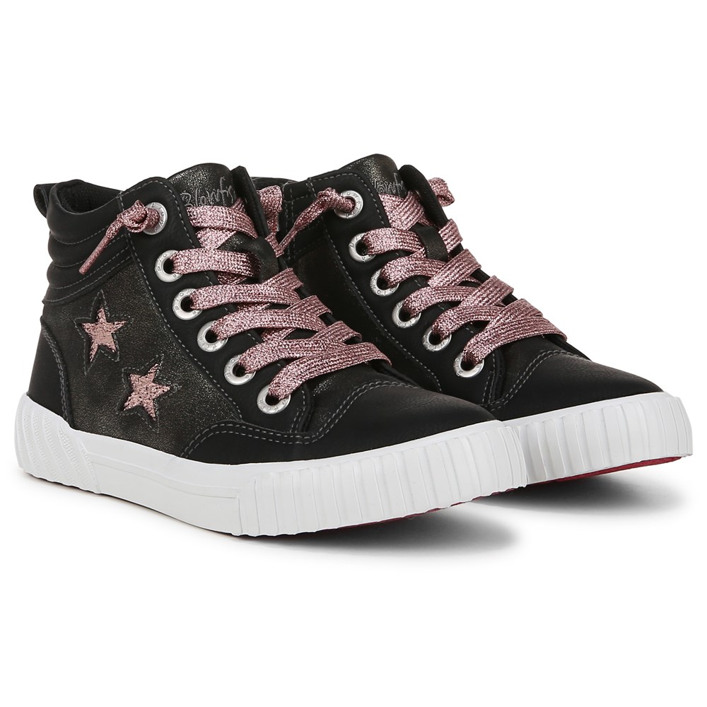 Blowfish Kids' Wanderland-K High Top Sneaker Little/Big Kid - Black Faux Leather