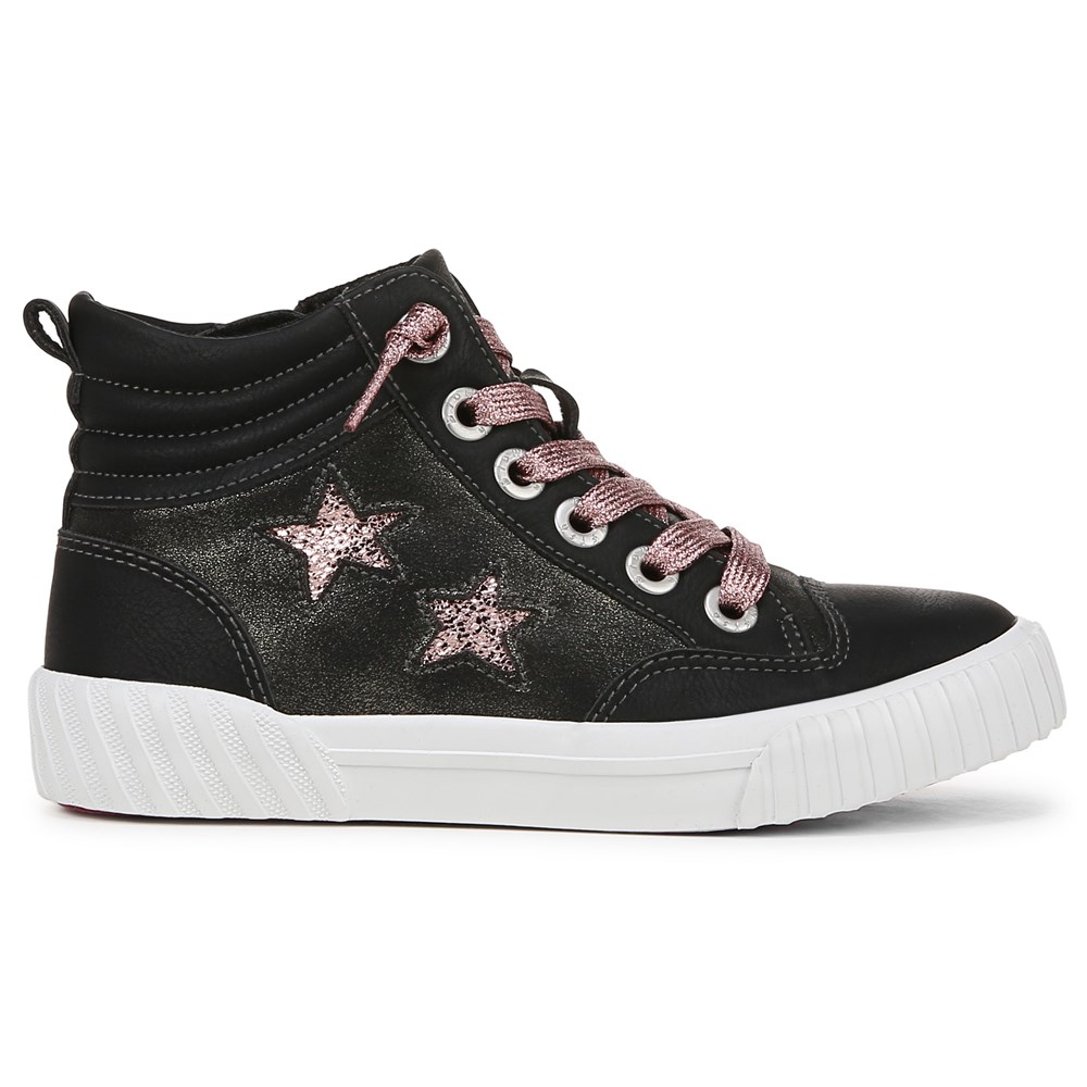 Blowfish Kids\' Wanderland-K High Top Sneaker Little/Big Kid - Black Faux Leather