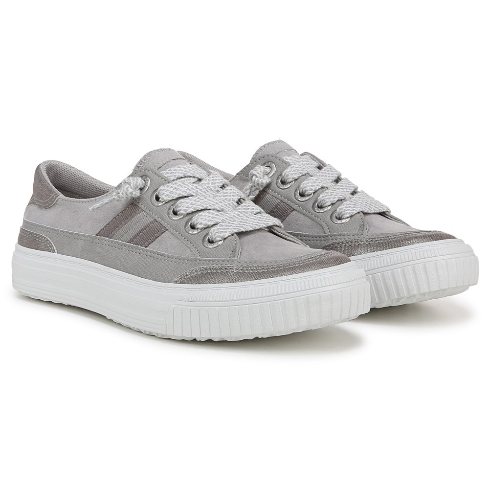 Blowfish Women's Alex Slip On Sneaker - Pewter Fabric/Faux Leather
