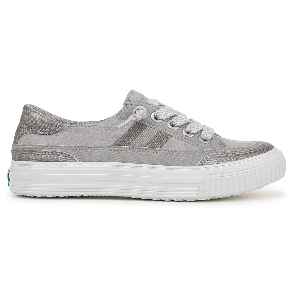 Blowfish Women\'s Alex Slip On Sneaker - Pewter Fabric/Faux Leather