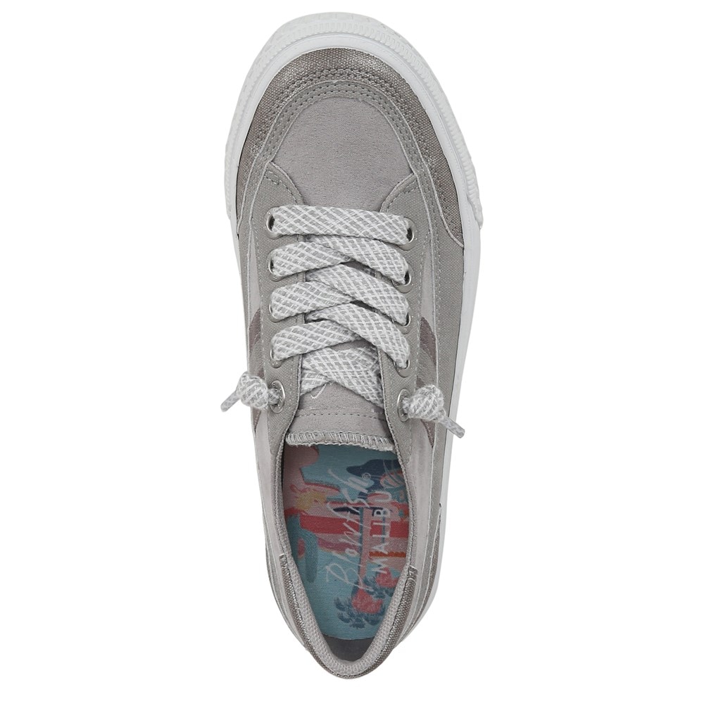 Blowfish Women\'s Alex Slip On Sneaker - Pewter Fabric/Faux Leather