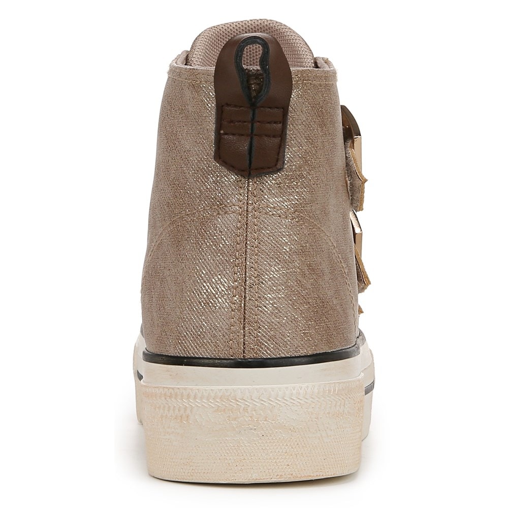 Blowfish Women\'s Knockout-B High Top Sneaker - Tan Shimmer Faux Leather