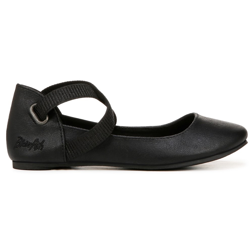 Blowfish Kids\' Pixi Ballet Flat Little/Big Kid - Black Faux Leather