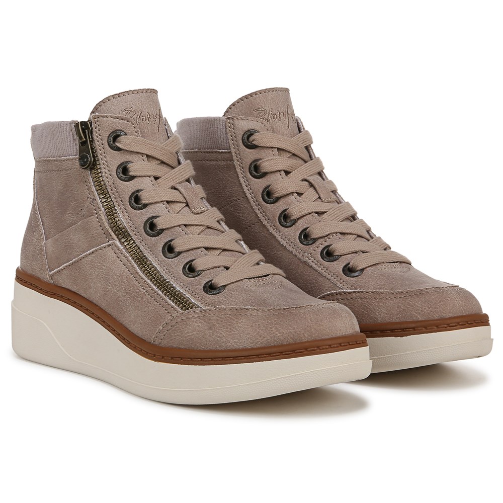 Blowfish Women's Camden Wedge Sneaker Boot - Mushroom Microsuede