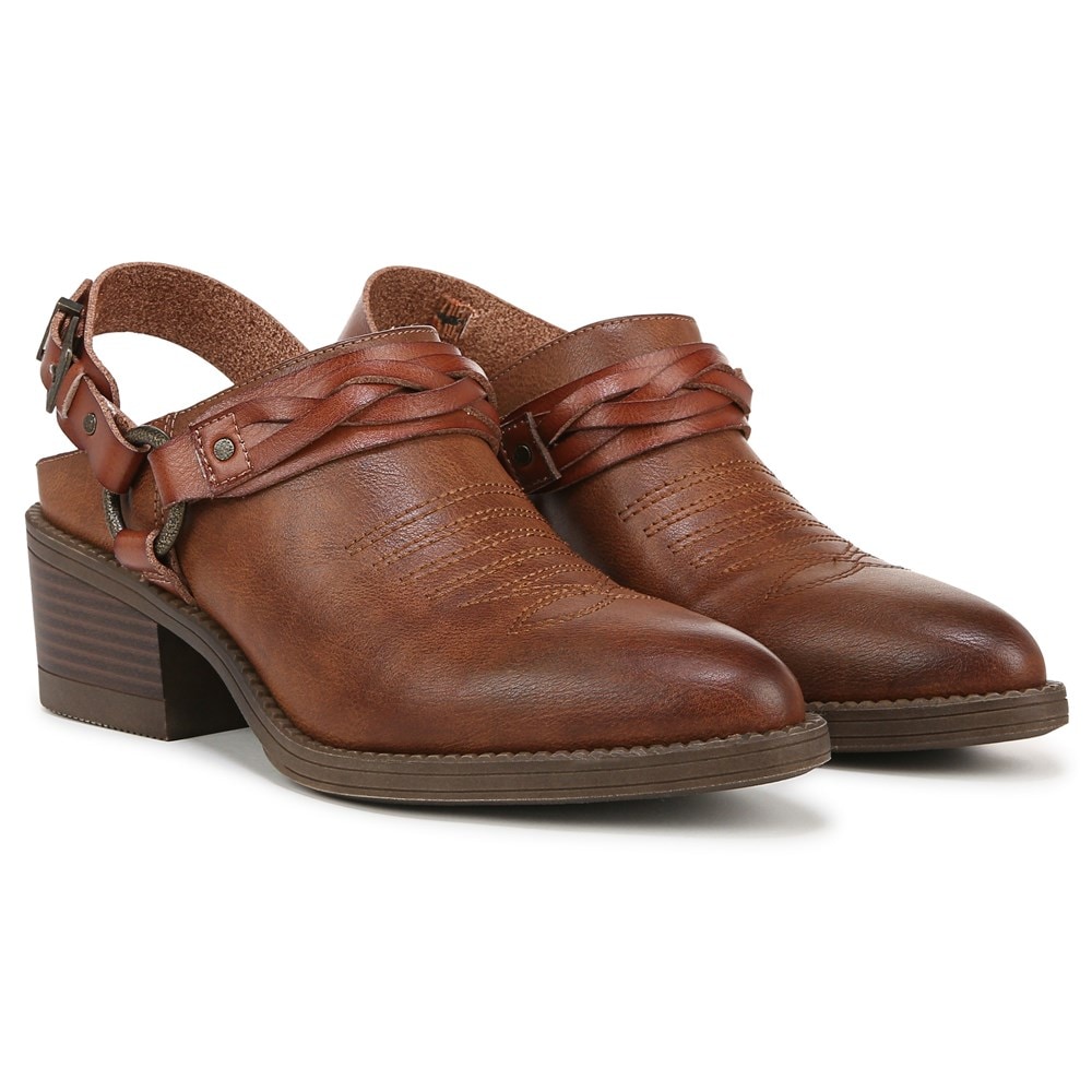 Blowfish Women's Robin Western Mule - Tan Faux Leather