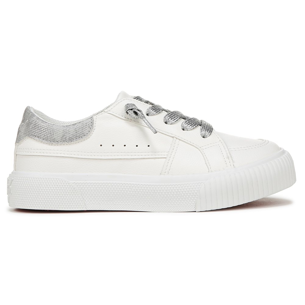 Blowfish Kids\' Cambria-K Slip On Sneaker Little/Big Kid - White/Silver Faux Leather