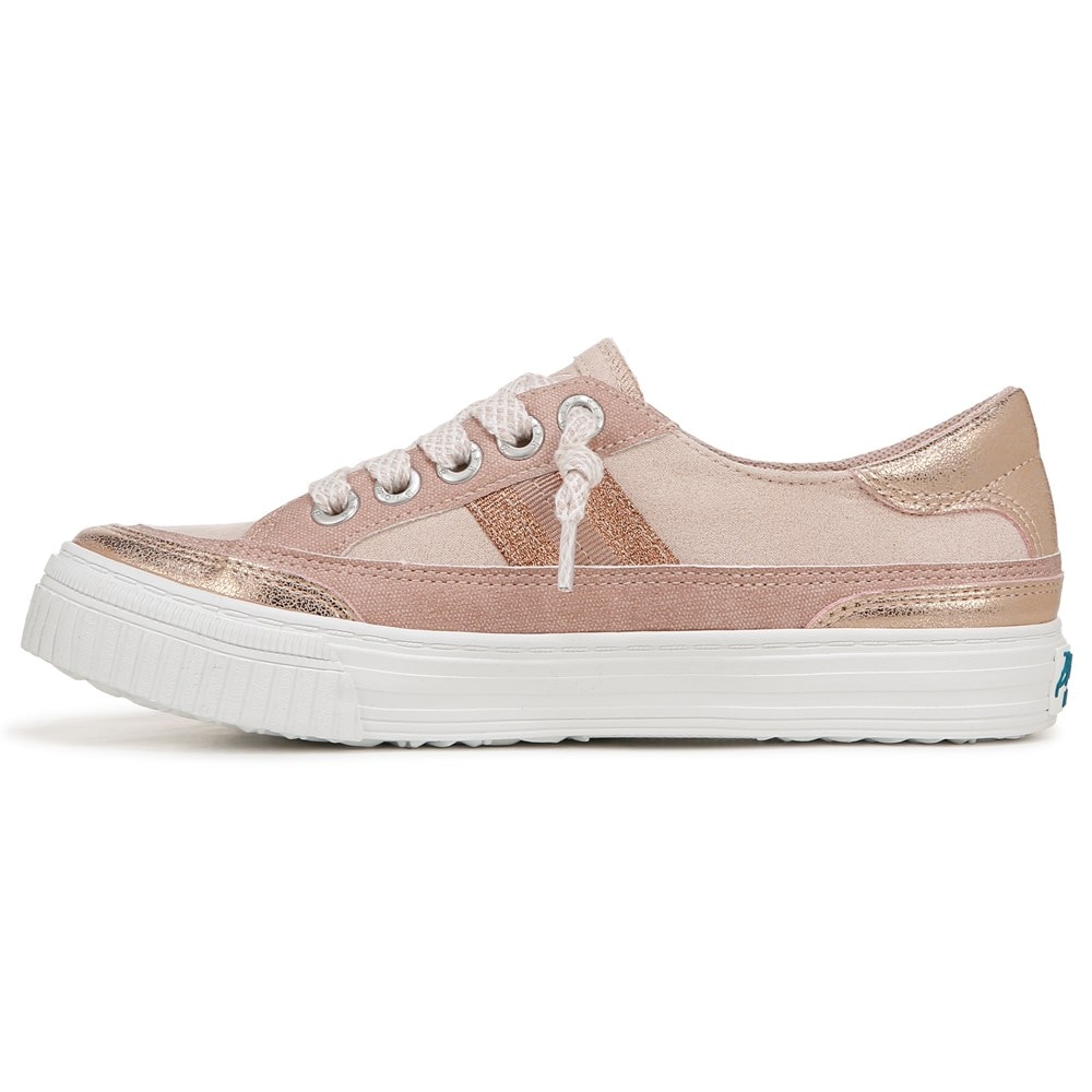 Blowfish Women\'s Alex Slip On Sneaker - Rose Gold Fabric/Faux Leather