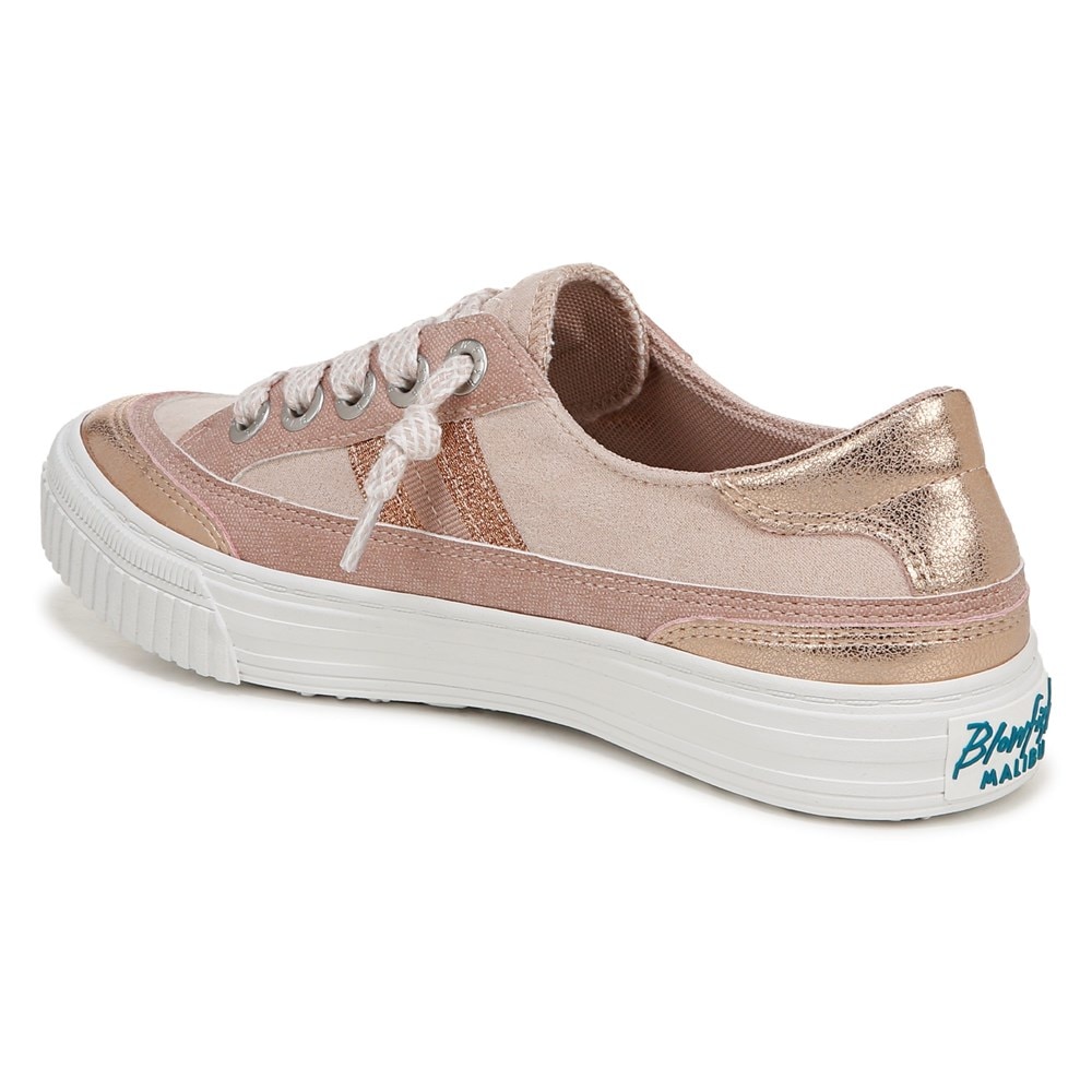 Blowfish Women\'s Alex Slip On Sneaker - Rose Gold Fabric/Faux Leather