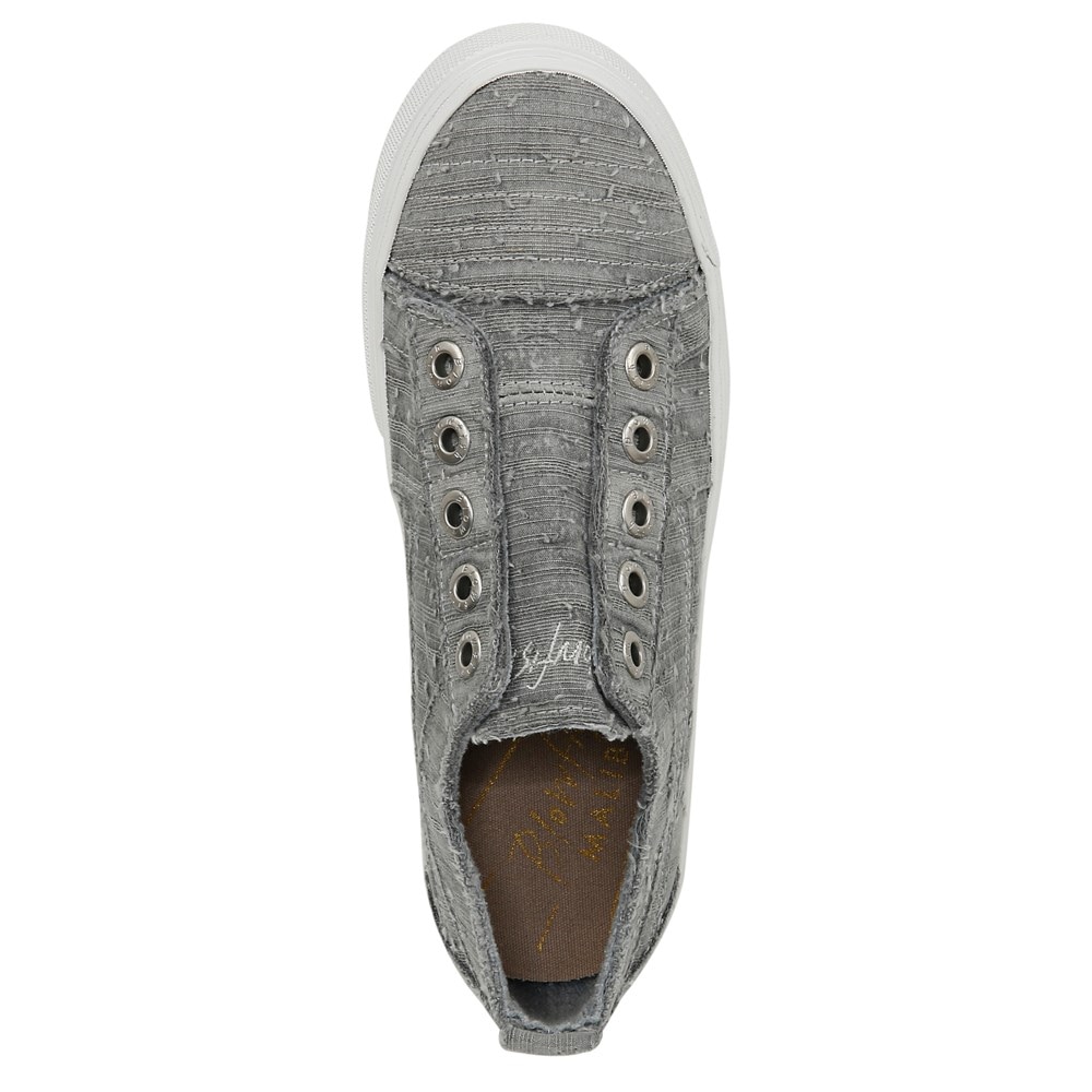 Blowfish Women\'s Super Play Slip On Sneaker - Raindrop Grey Washed Linen