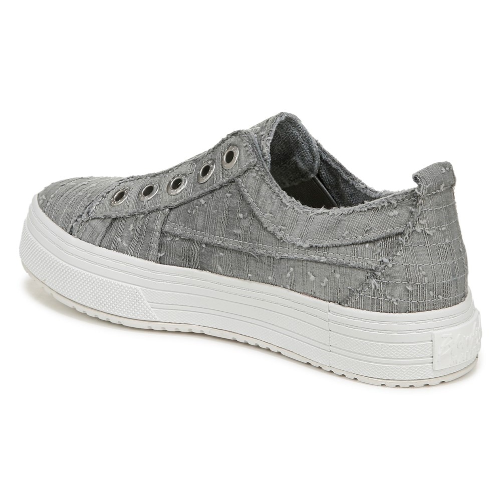 Blowfish Women\'s Super Play Slip On Sneaker - Raindrop Grey Washed Linen
