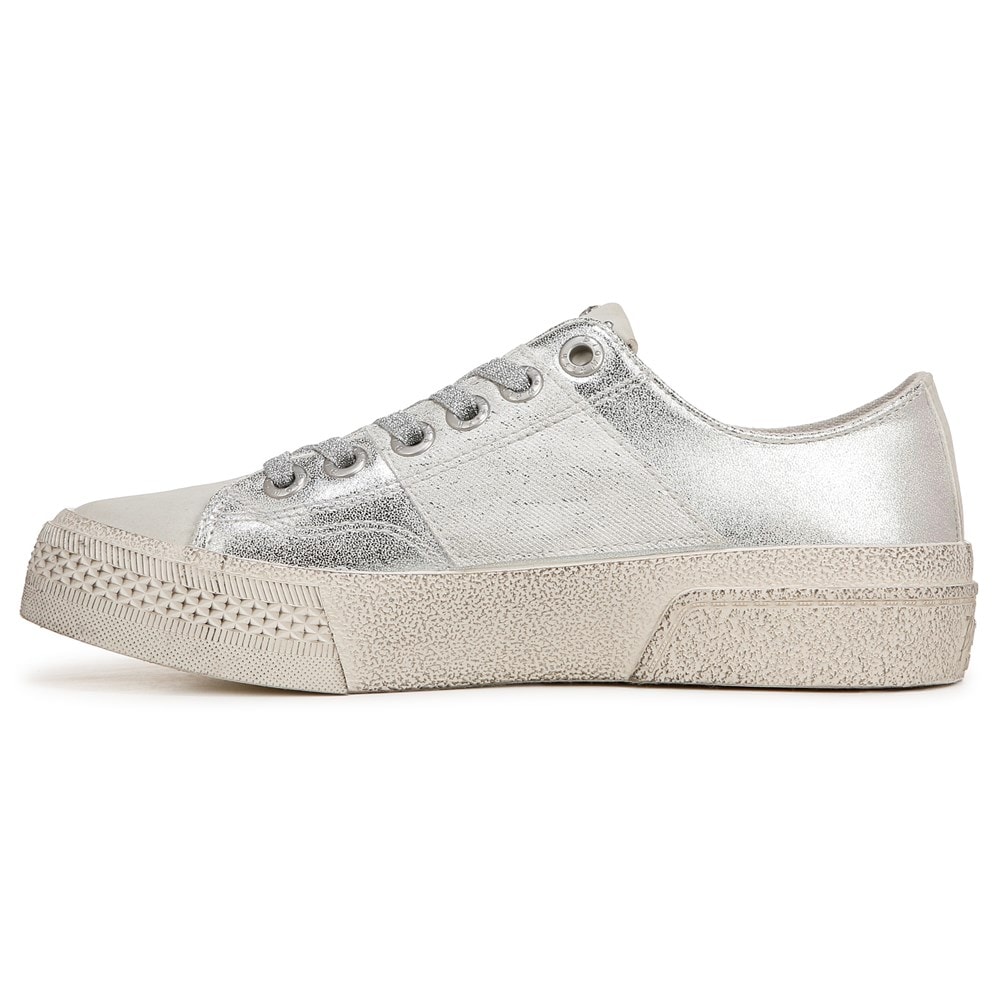 Blowfish Women\'s Walk On Lace Up Sneaker - Silver Sueded Faux Leather