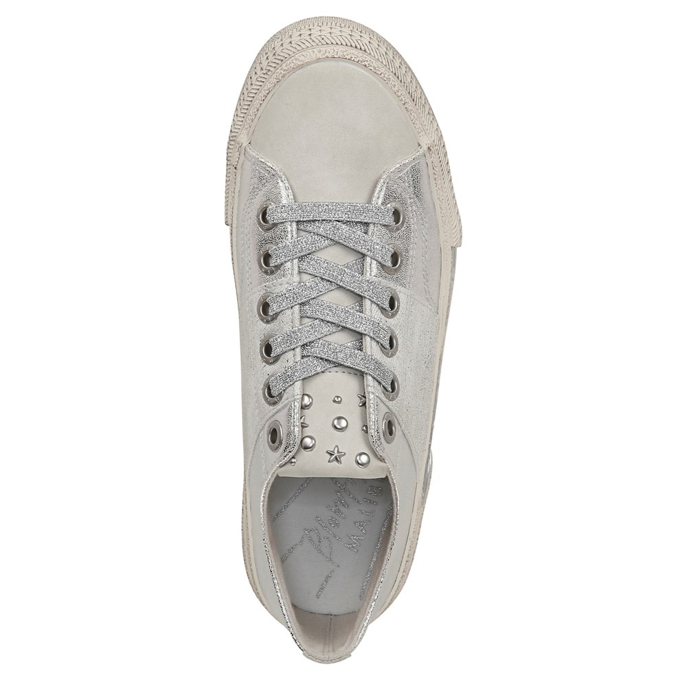Blowfish Women\'s Walk On Lace Up Sneaker - Silver Sueded Faux Leather