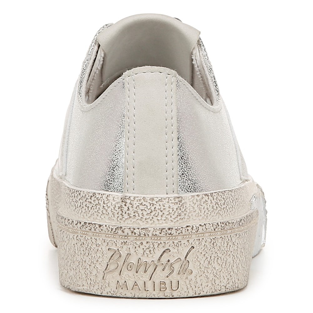 Blowfish Women\'s Walk On Lace Up Sneaker - Silver Sueded Faux Leather