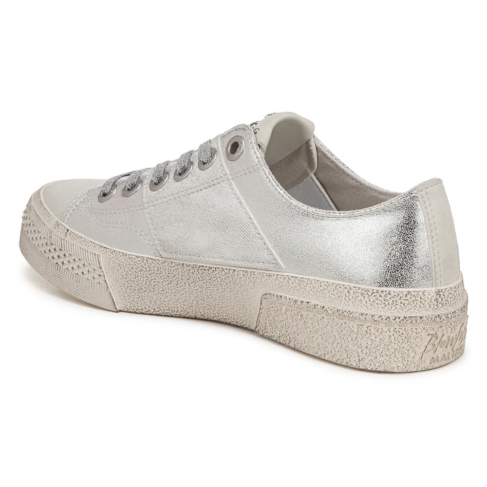 Blowfish Women\'s Walk On Lace Up Sneaker - Silver Sueded Faux Leather