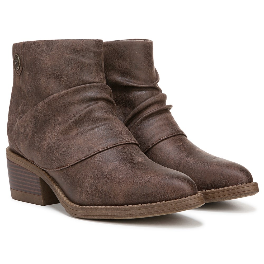 Blowfish Women's Riley Bootie - Dark Brown Oiled Faux Leather
