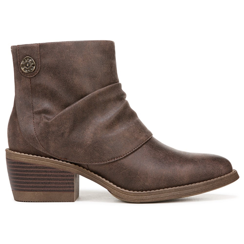 Blowfish Women\'s Riley Bootie - Dark Brown Oiled Faux Leather