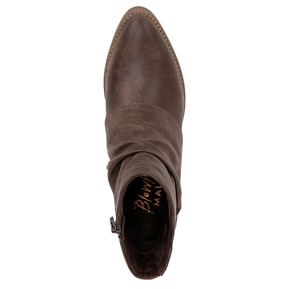 Blowfish Women\'s Riley Bootie - Dark Brown Oiled Faux Leather