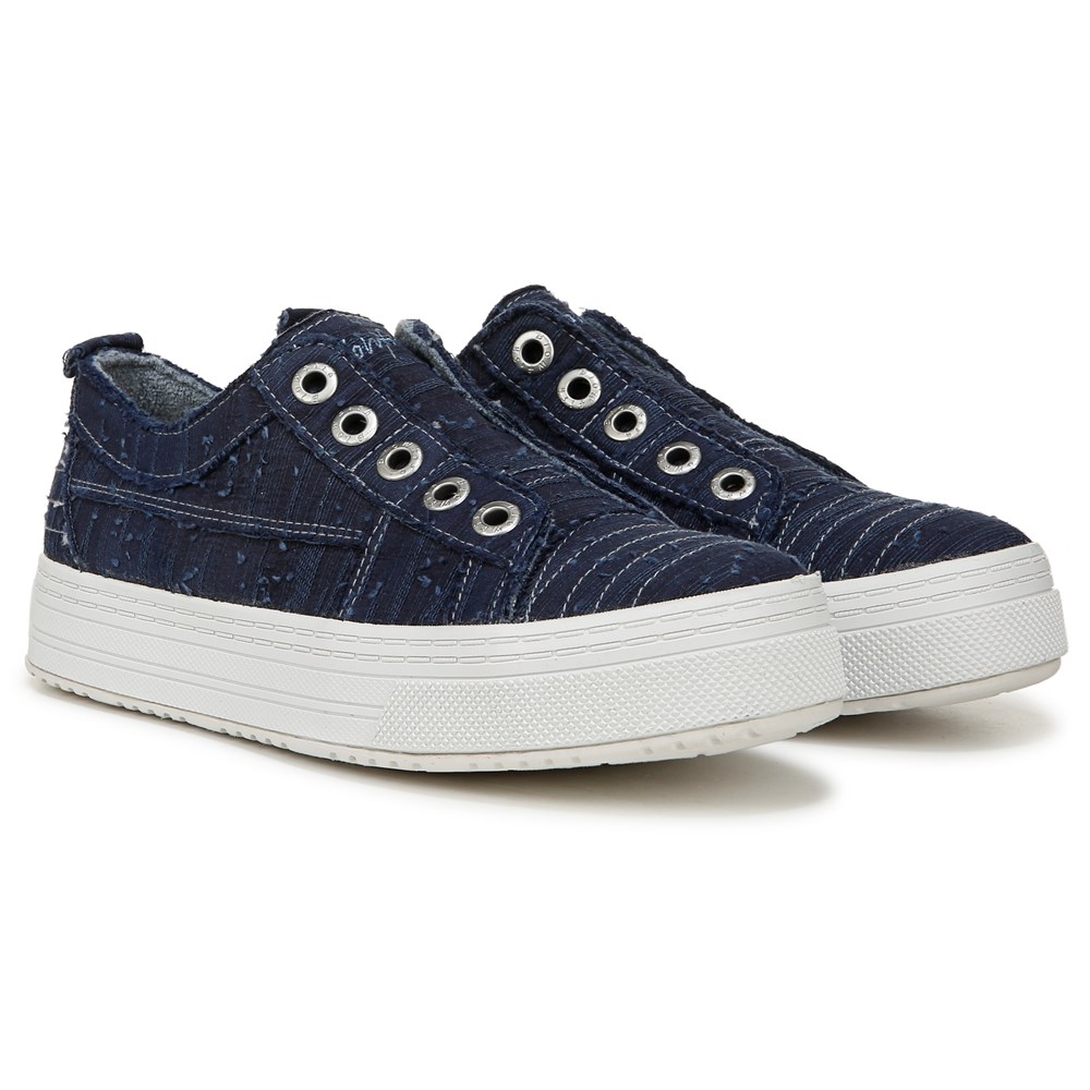 Blowfish Women's Super Play Slip On Sneaker - Indigo Washed Linen