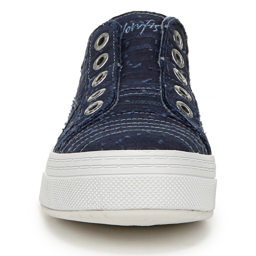 Blowfish Women\'s Super Play Slip On Sneaker - Indigo Washed Linen