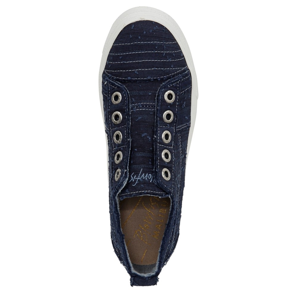 Blowfish Women\'s Super Play Slip On Sneaker - Indigo Washed Linen