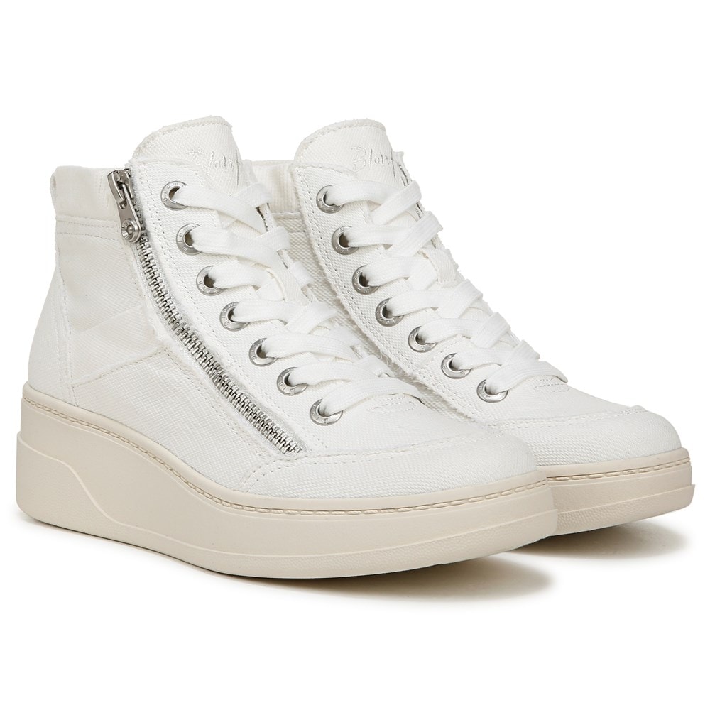 Blowfish Women's Camden Wedge Sneaker Boot - White Canvas