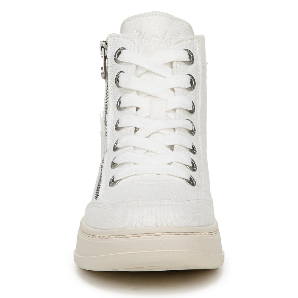 Blowfish Women\'s Camden Wedge Sneaker Boot - White Canvas