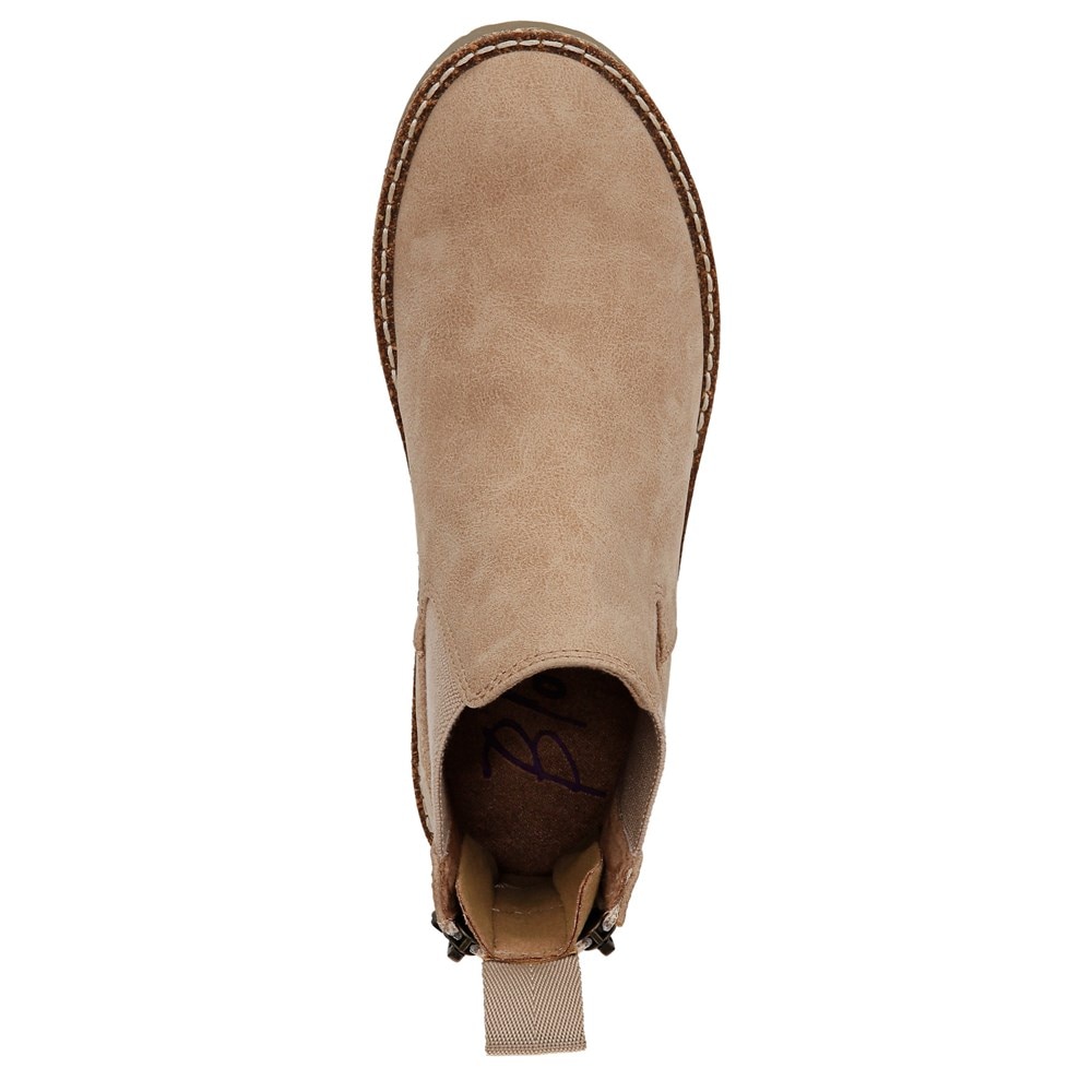 Blowfish Women\'s Chillin Chelsea Ankle Bootie - Cashew Faux Leather