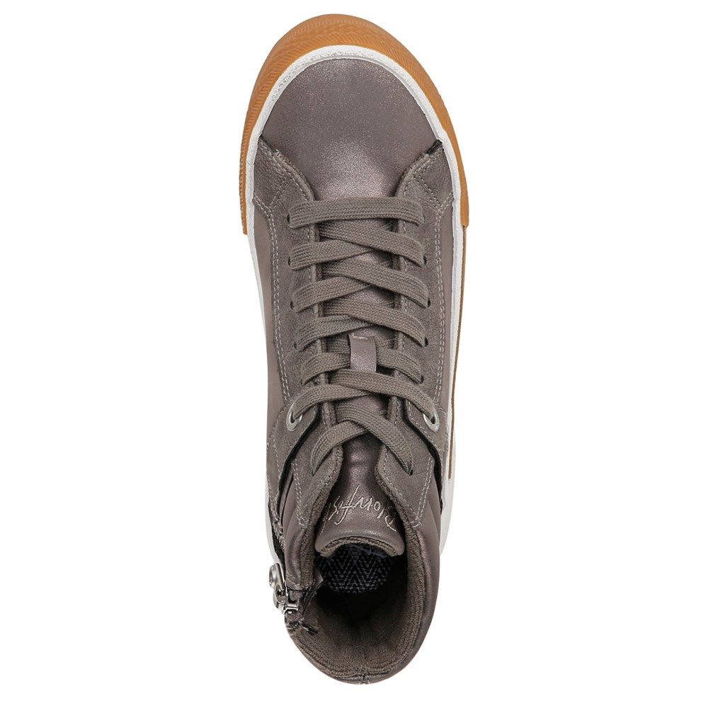 Blowfish Women\'s Waverly High Top Sneaker - Grey Fabric/Faux Leather