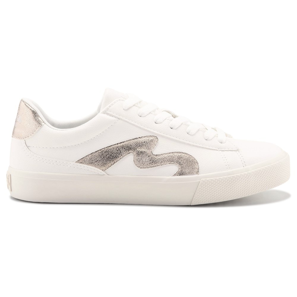 Blowfish Women\'s Vice Lace Up Sneaker - White/Gold