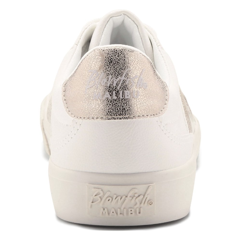 Blowfish Women\'s Vice Lace Up Sneaker - White/Gold