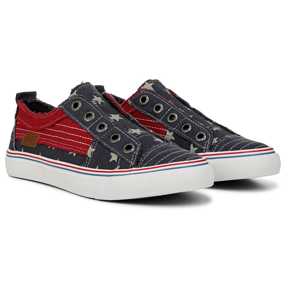 Blowfish Women's Play Slip On Sneaker - Navy Americana Linen