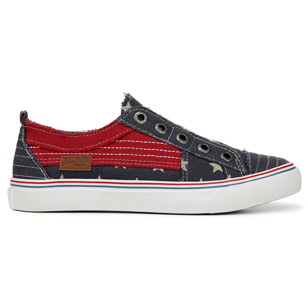 Blowfish Women\'s Play Slip On Sneaker - Navy Americana Linen