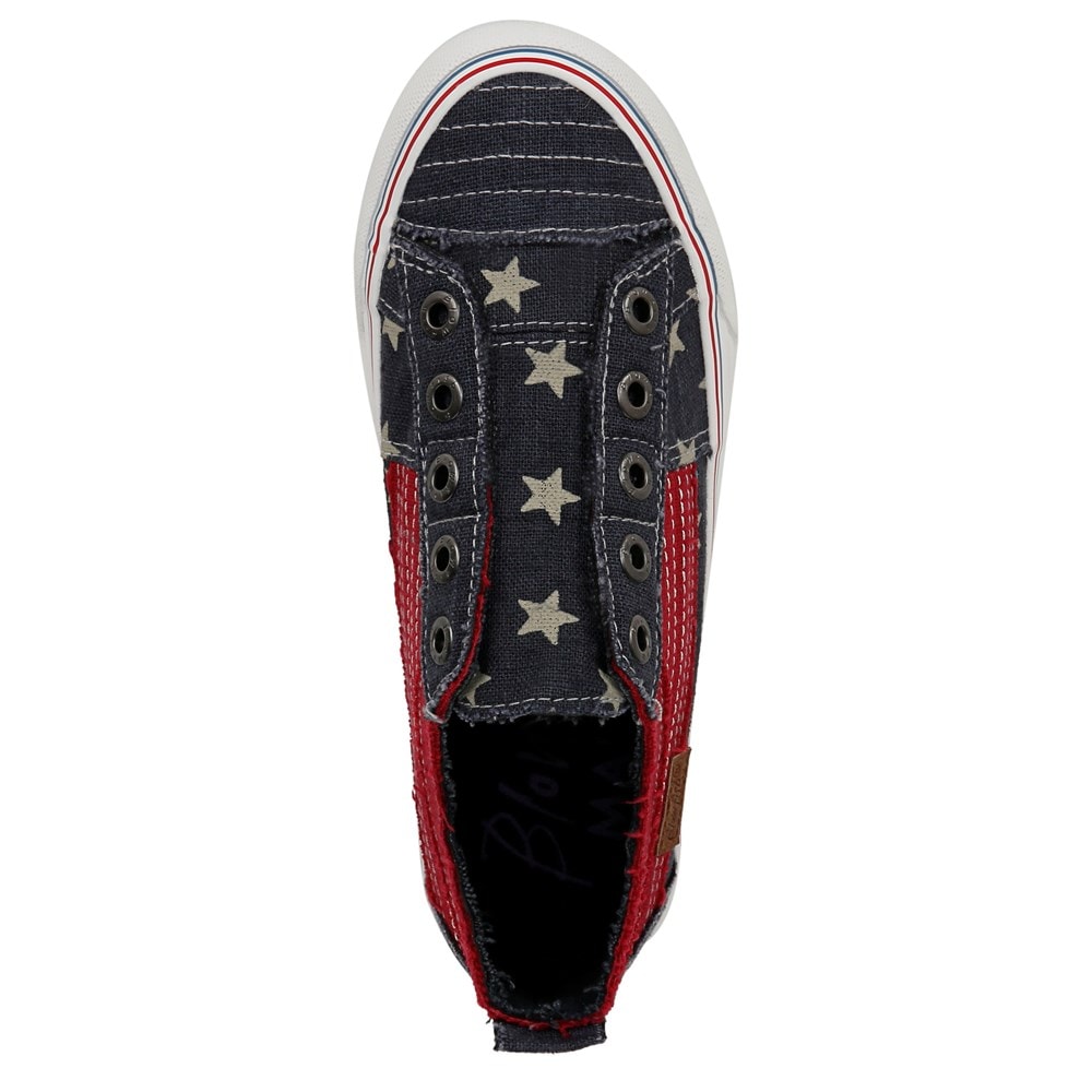 Blowfish Women\'s Play Slip On Sneaker - Navy Americana Linen