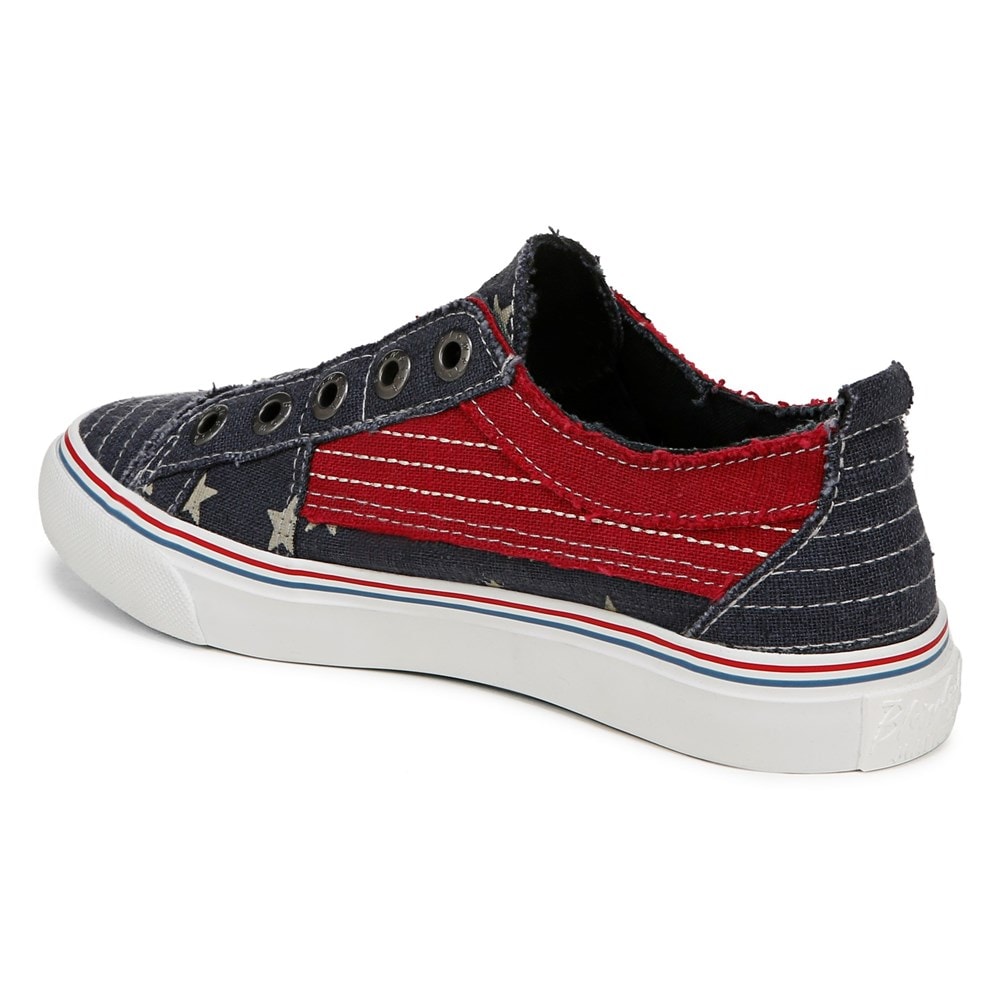 Blowfish Women\'s Play Slip On Sneaker - Navy Americana Linen