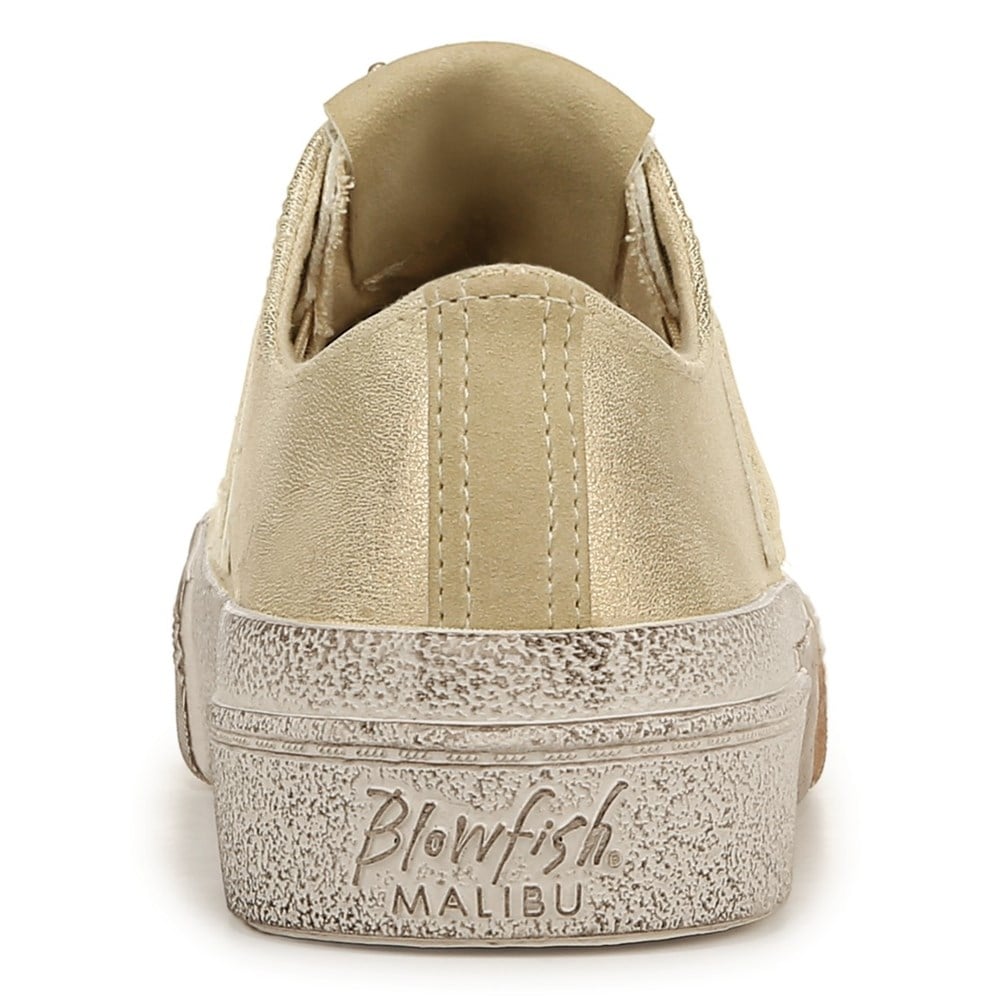 Blowfish Women\'s Walk On Lace Up Sneaker - Soft Gold Sueded Faux Leather