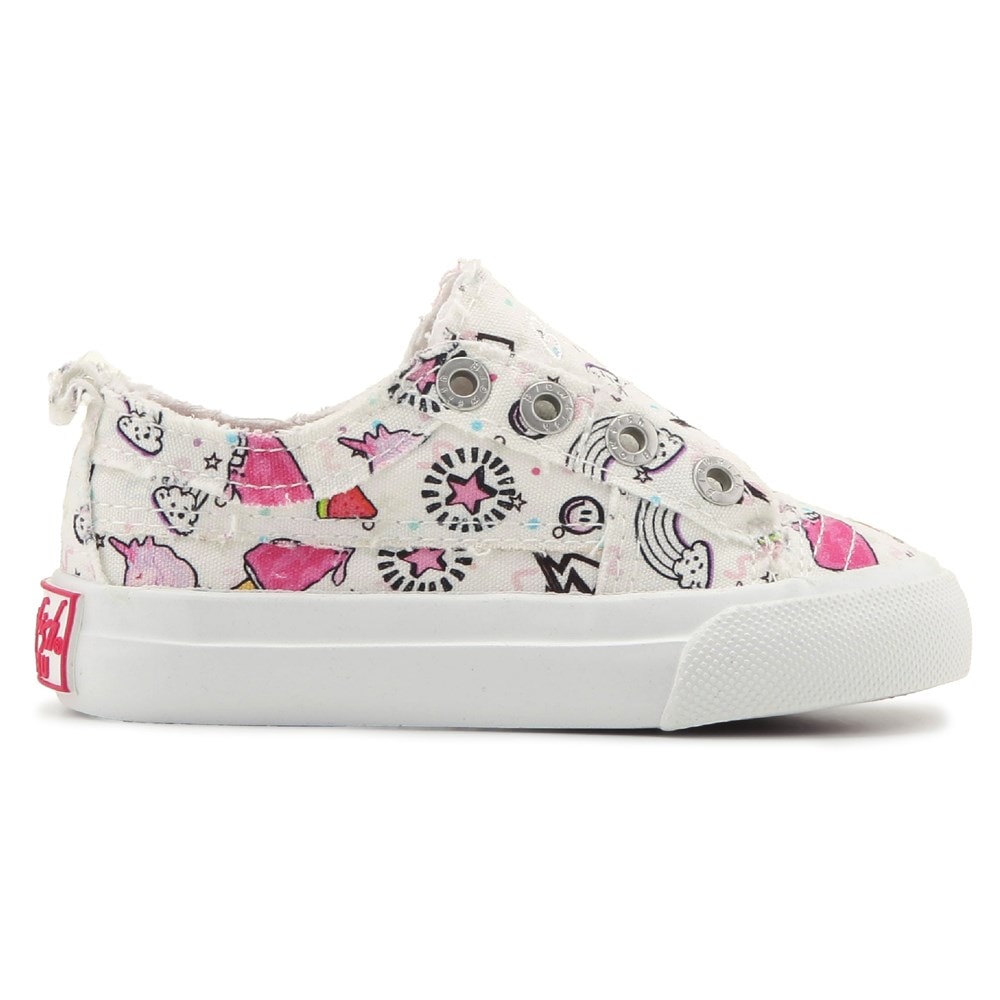 Blowfish Kids\' Play-T Canvas Sneaker Toddler/Little Kid - White/Pink Multi
