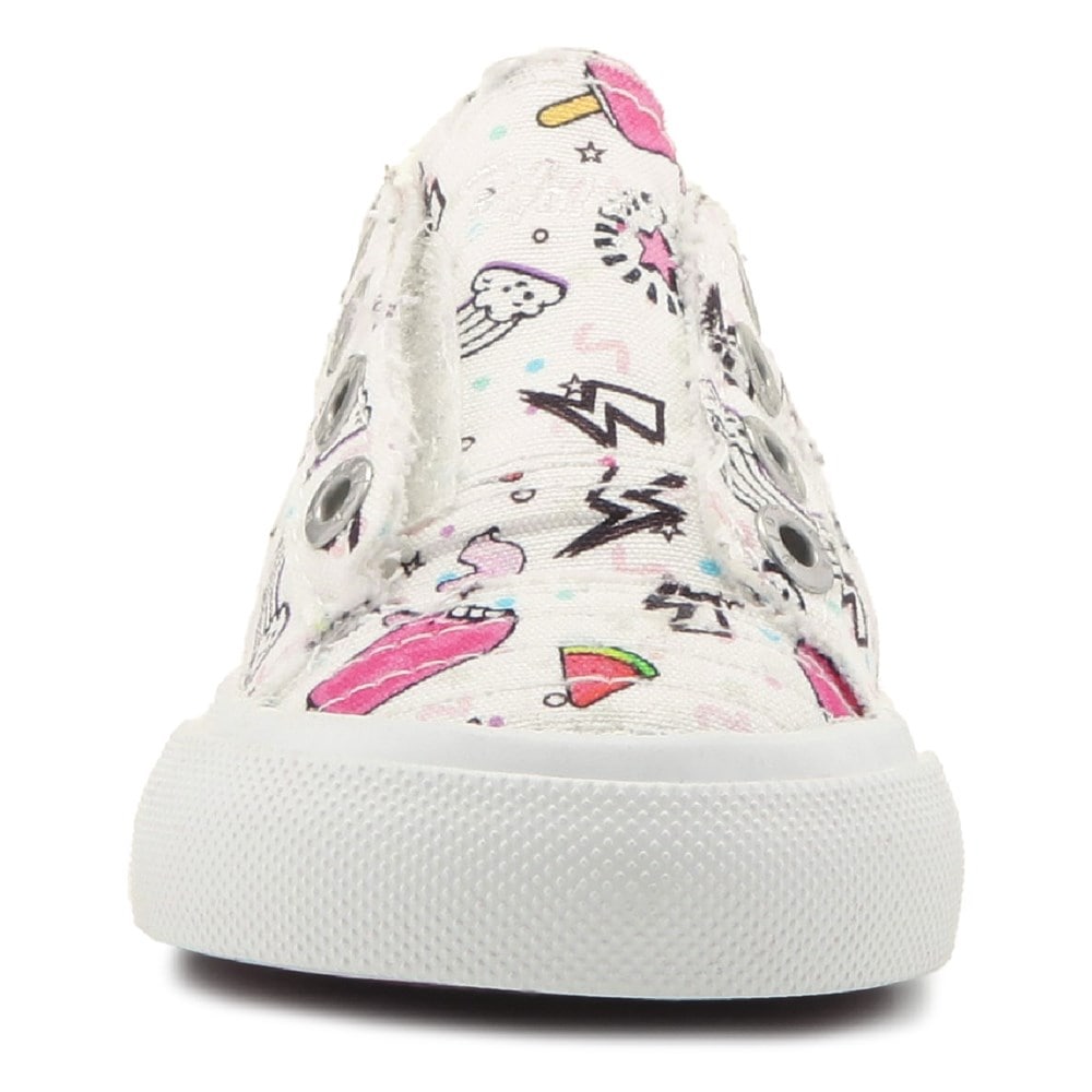 Blowfish Kids\' Play-T Canvas Sneaker Toddler/Little Kid - White/Pink Multi