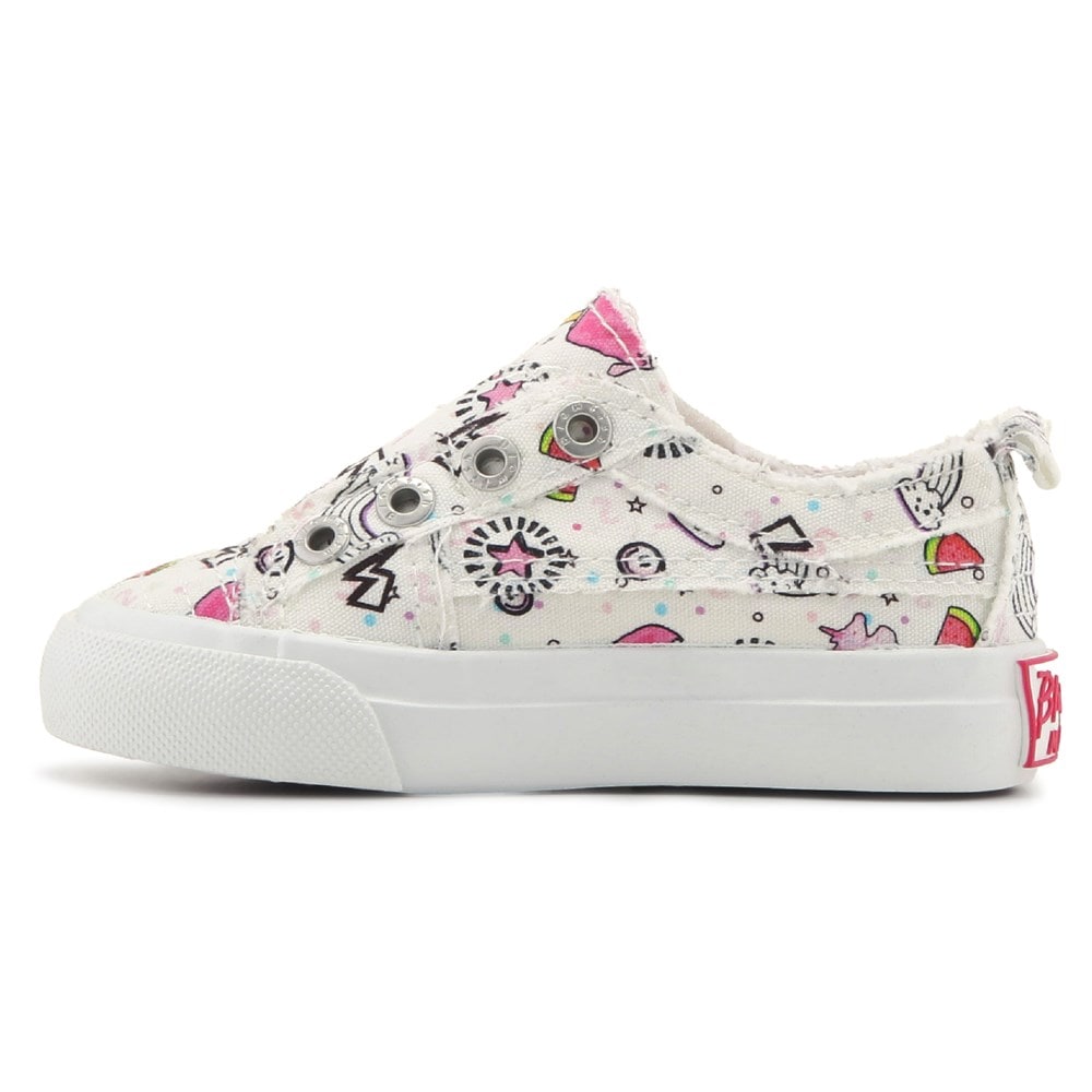 Blowfish Kids\' Play-T Canvas Sneaker Toddler/Little Kid - White/Pink Multi