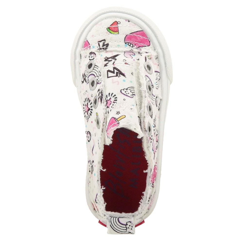 Blowfish Kids\' Play-T Canvas Sneaker Toddler/Little Kid - White/Pink Multi