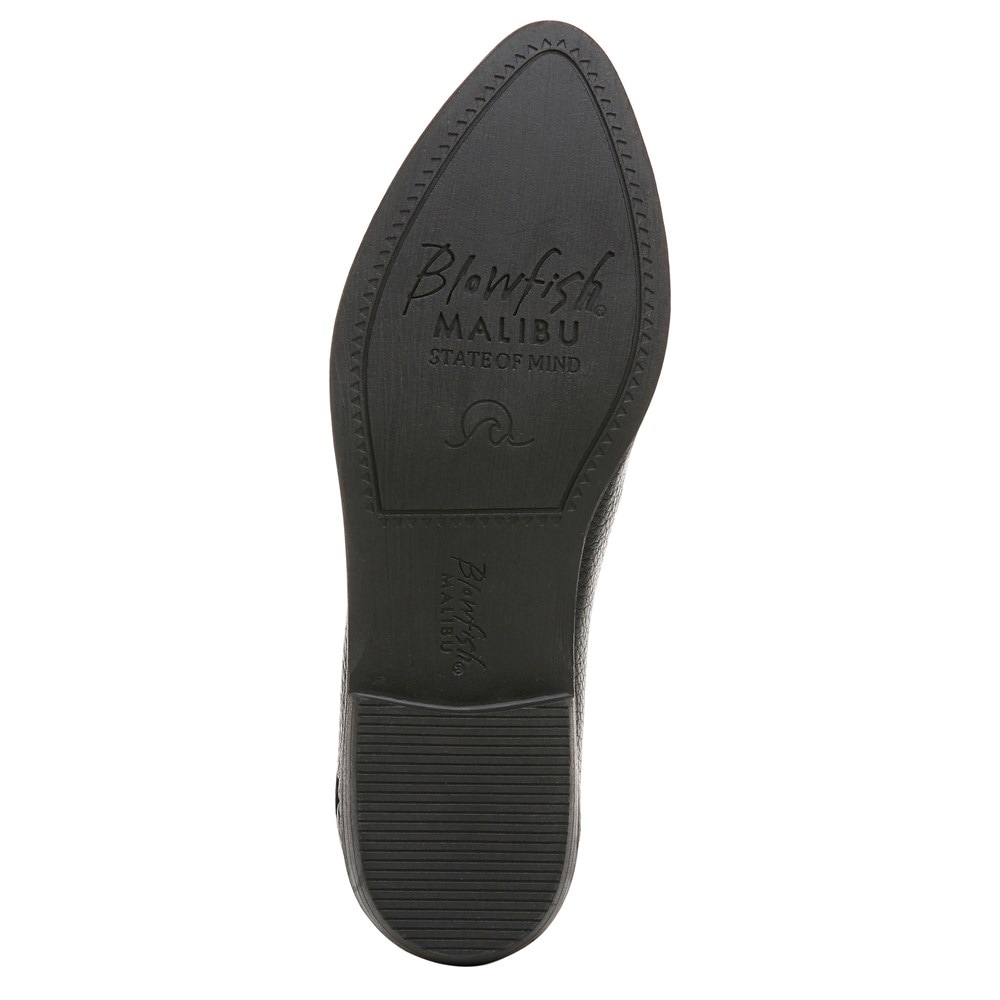 Blowfish Women\'s Harper Loafer Flat - Black Pebbled Faux Leather