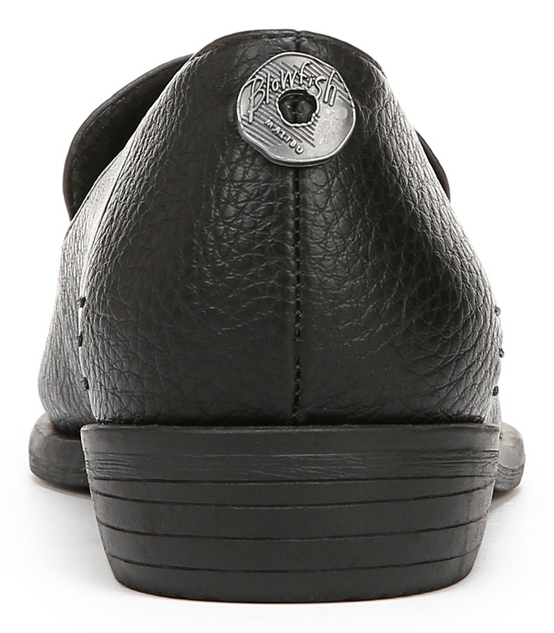 Blowfish Women\'s Harper Loafer Flat - Black Pebbled Faux Leather