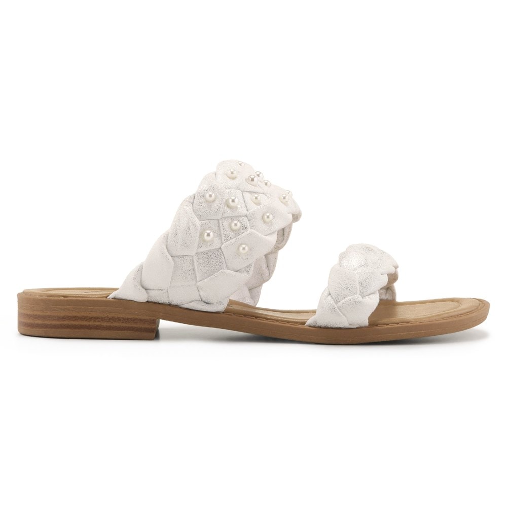 Blowfish Women\'s Wisher Casual Pearl Sandal - White Pearl